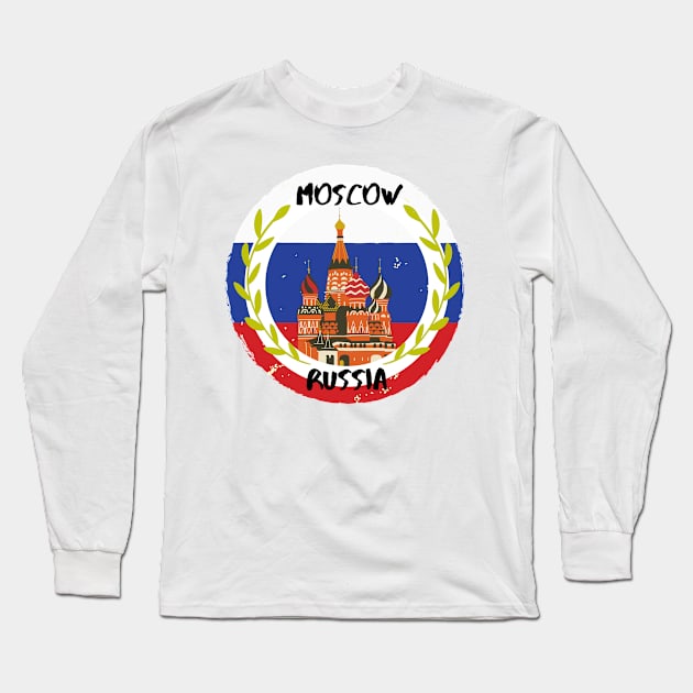 Moscow Russia St. Basil’s Cathedral Long Sleeve T-Shirt by Gulldio